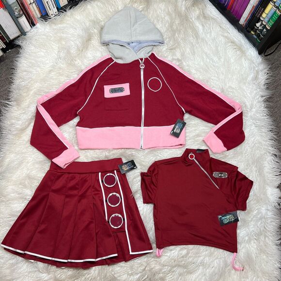 NARUTO SHIPPUDEN SAKURA WOMENS COSPLAY OUTFIT SAKURA SKIRT, HOODIE - Picture 1 of 4